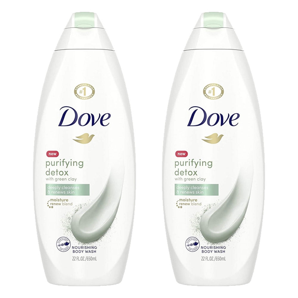 Pack of (2) Dove Purifying Detox Nourishing Body Wash Green Clay 22 fl. Oz