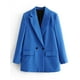 thumbnail image 3 of TRAF-Blazer negro Beige para mujer, chaqueta de color caqui, azul, verde y gris, ropa de oficina a la moda, prendas de vestir exteriores, 2024, 3 of 5