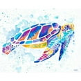 thumbnail image 2 of Goodrich, Chelsea 32x26 White Modern Wood Framed Museum Art Print Titled - Vibrant Sea Turtle, 2 of 4