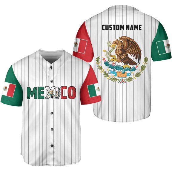 Personalized Mexico Mexican Baseball Shirt, Customized Team Name Mexican Aztec Baseball Jersey for Men for Men,Women S-5XL (S)