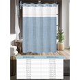 thumbnail image 6 of No Hook Shower Curtain with Snap in Liner,Sky Blue Solid Color Waterproof Bath Curtain Double Layers with See Through Top Window,Retro Linen Minimalist Style Hotel Shower Curtains 72x72in, 6 of 9