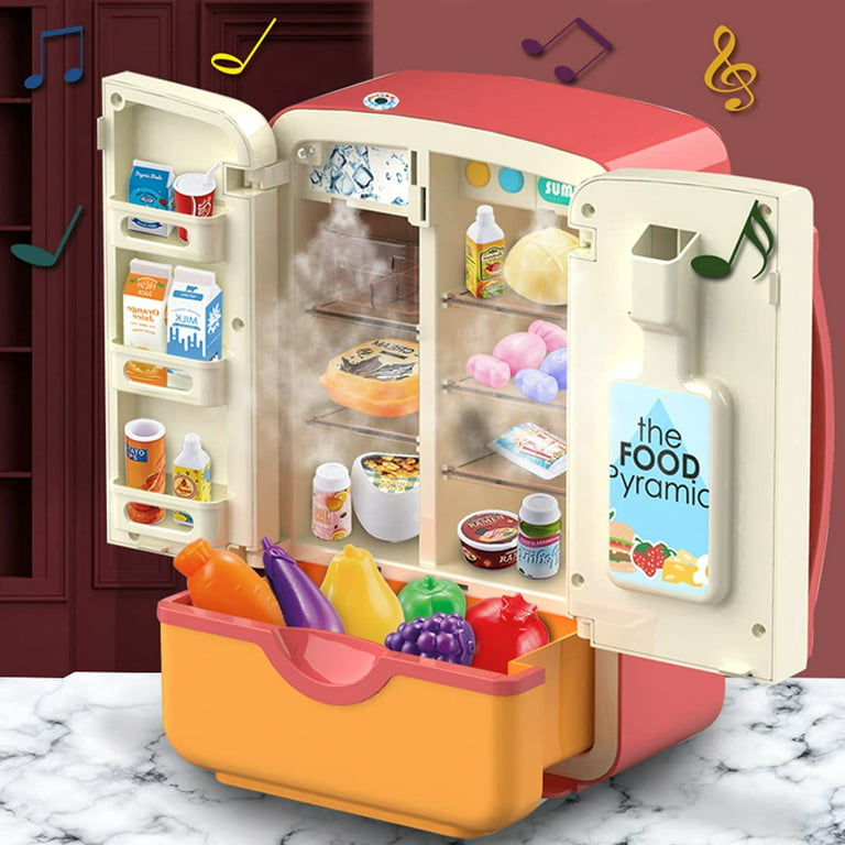 Liberty Imports Kitchen Refrigerator Pink Toy Mini Fridge Playset