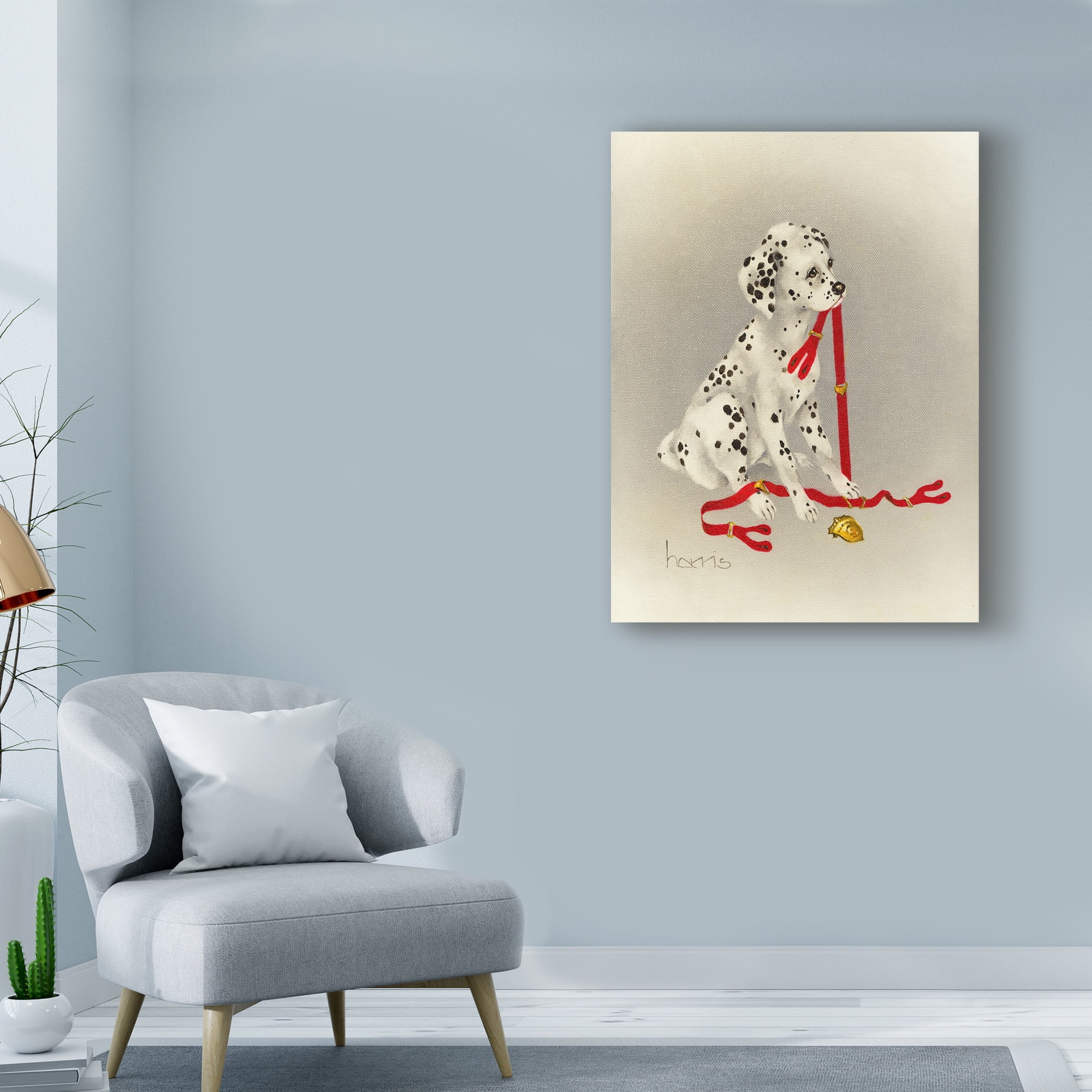 Trademark Fine Art 'Dalmatian Hot Diggity Dog' Canvas Art by Peggy Harris