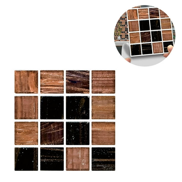 Inteprter 30 Uds. De azulejos de mosaico de simulación, pegatina de pared para armario de cocina, papel tapiz 3D, papel tapiz impermeable para cocina y Decoración del hogar MSC061 Inteprter HA001828-02
