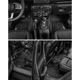 thumbnail image 4 of 3W Floor Mats for Jeep Wrangler JL 2018-2025 - Heavy Duty Floor Liners TPE Car Floor Carpet 1st & 2nd Row for JL Limited 4 Doors (Not for JK), Black, 4 of 9