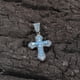 thumbnail image 3 of Collar de cruz de circonita con cadena de acero inoxidable Azul Sunnimix, 3 of 8