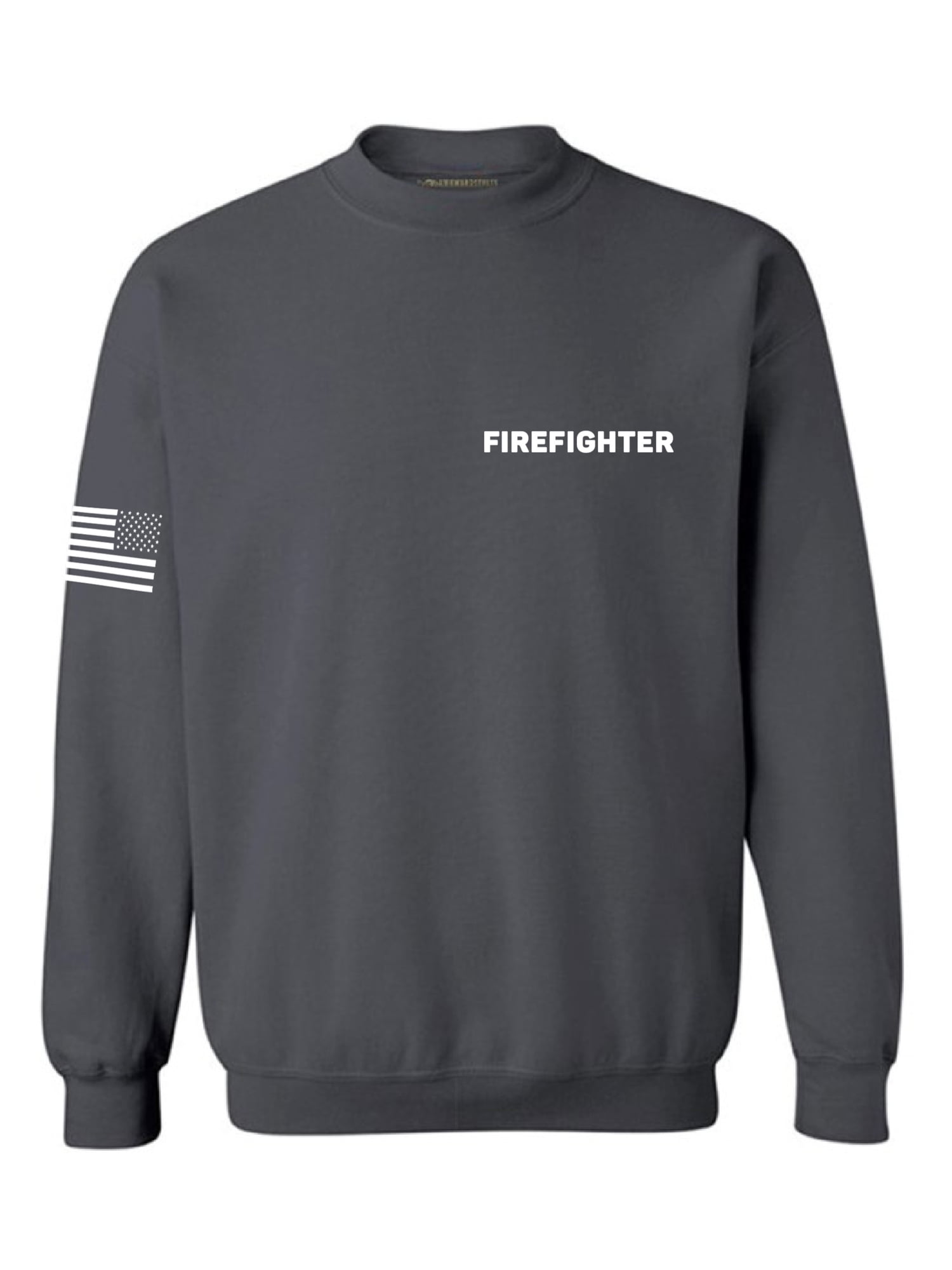 Men's VOLUNTEER FIREFIGHTER Black Hoodie Sweatshirt Sweater US Flag EMS 