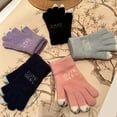 thumbnail image 3 of AuroraX Cute Convertible Knit Fingerless Gloves Soft Wool Warm Winter Gloves Blend Open Finger Stylish Glove for Women, 3 of 5