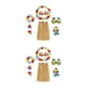 thumbnail image 4 of Injueey Conjunto de traje de flores hawaianas para fiesta en la playa, ropa de baile, Kit de de hierba de Color brillante de tela para 60CM 2piezas, 4 of 6