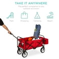 thumbnail image 5 of Best Choice Products Collapsible Folding Outdoor Utility Wagon with Canopy Garden Cart w/ Removable Canopy - Red, 5 of 7