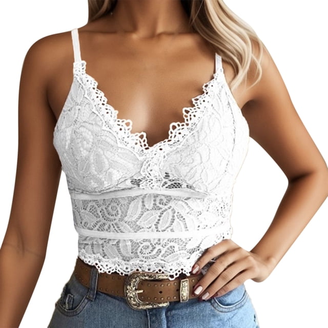 Gibobby Tangas de mujer sexy para sexo Día de San Valentín Chaleco corto sin aros, más sujetador, lencería, ropa interior de mujer, camisola, cuello en V, ropa íntima Sex(Blanco, G)
