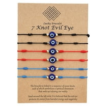 Kabuer Adjustable String Evil Eye Bracelets, 7 Piece