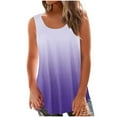 thumbnail image 2 of Womens Tank Tops under $5 Plus Size Solid Round-Neck Sleeveless Loose Pullover T-shirt, 2 of 5