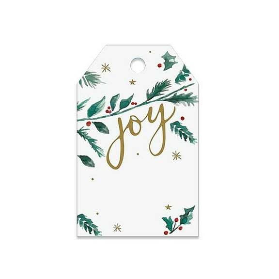 Joyful Tidings Holiday Gloss Gift Tags - 3 1/2in. X 2 1/4in. - 50 Pack (ptjt50)