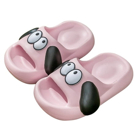 

6-7 Years Kids Cloud Slides Toddler Boys Girls Cute Shower Slippers Shower Beach Sliders Toddler Slippers Baby Girls Cute Cartoon Dog EVA Soft Non-slip Thick Bottom Outdoor Slippers Pink