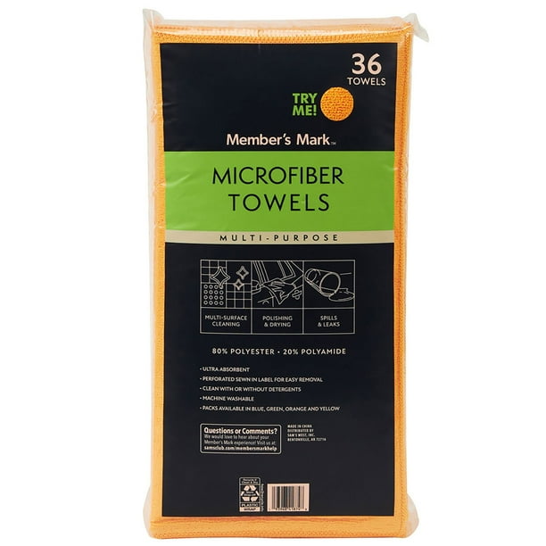 Member's Mark Microfiber Towels, 16" x 16", 36 ct., Choose Color