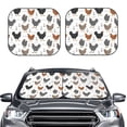 thumbnail image 2 of Xecao Retro Rooster for Foldable Car Sun Shades (2-Pack) offer sun protection with an easy-fold design for convenient windshield shading., 2 of 7