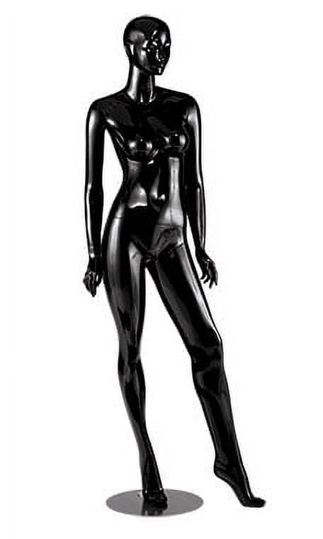 SSWBasics  Mannequin Full Body Female Glossy Black Cameo Fiberglass with Base  Height 5'10" - Full Body Mannequin Female Display