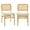 Beige Linen - Natural Finish, variant on Zesthouse Rattan Dining Chairs Set of 2, Mid Century Dining Chairs, Kitchen Dining Room Chair, Curved Upholstered Linen Fabric Dining Chair with Cane Back and Natural Wood Frame, Beige