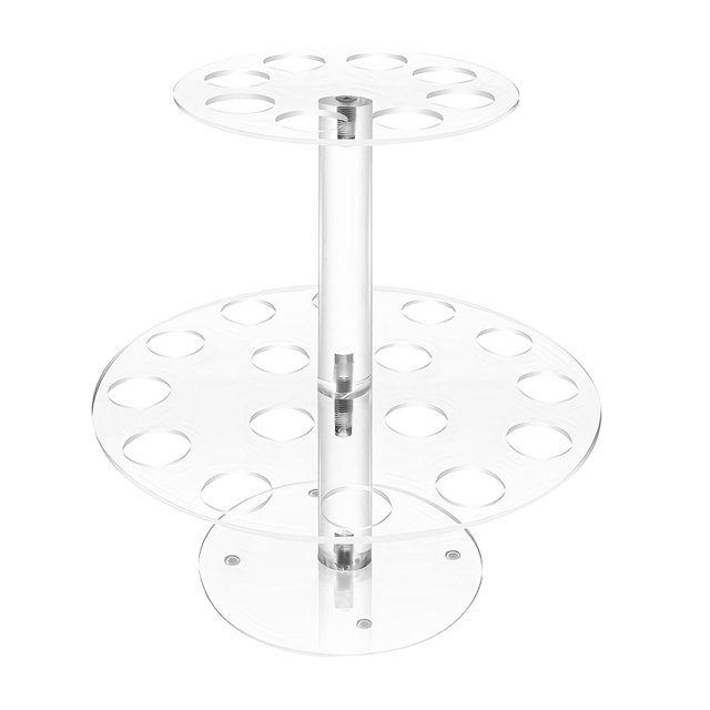 Estante para conos de helado de acrílico con 24 agujeros, exhibición de conos de comida, soporte de comida para suministros de catering de bufé, decor