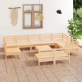 thumbnail image 1 of vidaXL 11 Piece Garden Lounge Set Solid Wood Pine, 1 of 8