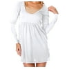 Kavio Junior Silicon Wash Scoop Neck Sheer Jersey Dress JJP0500 - White - X-Large
