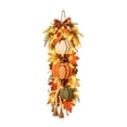 thumbnail image 2 of Win s Way Rustic Wooden Pumpkin Door Hanging with Warm LED Lights 25.98 in, Harvest Fall Farmhouse Decor with Autumn Leaves for Porch Entryway, 2 of 8