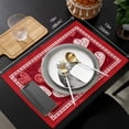 thumbnail image 7 of Placemat Valentine Rose Flower Red 4/6pcs Table Pad Mats for Dining Table Home Kitchen r Accessories Linen Coaster, 7 of 7