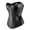 Black, variant on Women Steampunk Zip Faux Leather Holiday Party Bustiers Corset Top Silver XL