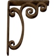 thumbnail image 4 of Ekena Millwork 2"W x 7 1/2"D x 10"H Avery Wrought Iron Bracket, (Triple center brace), Antiqued Brass, 4 of 8