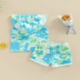 thumbnail image 4 of Short Bébé Garçon Ensemble Cravate-Teinte à Capuche avec Short Taille Élastique Tenue d'Été, 4 of 7