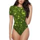 thumbnail image 1 of Fotbe Green Glitter Sparkle Body de Mujer con Cuello Redondo y Mangas Cortas, Sin Mangas Ajustado, Suave, Cómodo y Básico-XX-Large, 1 of 7
