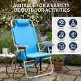 thumbnail image 4 of Ktaxon Backpack Beach Chair, 5-Position Protable  Beach Chair, Light-Weight Foldable Camping Chair with Back Storage Bag & Cooler Pouch and Side Bags for Beach Poolside (Tall, Blue), 4 of 10