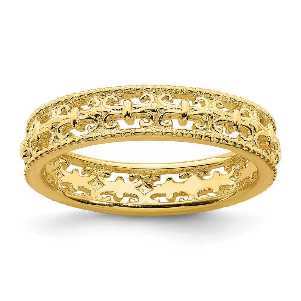 Sterling Silver Stackable Expressions Gold-plated Ring ユニセックス-