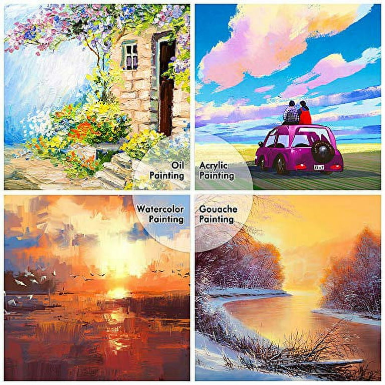 Shuttle Art Painting Canvas Panels, 36 Pack, 5x7, 8x10in (18 of Each), 100%  Cotton, Primed White Canvas Boards for Painting, Blank Canvases for Kids