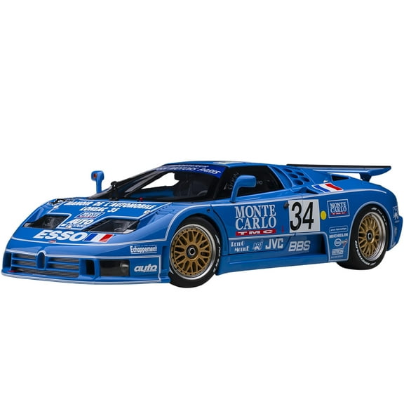 Autoart 89417 1-18 Scale Bugatti Eb110 No.34 Alain Cudini Eric Helary Jean Christophe Boullion 24 Hours of Le Mans Model Car