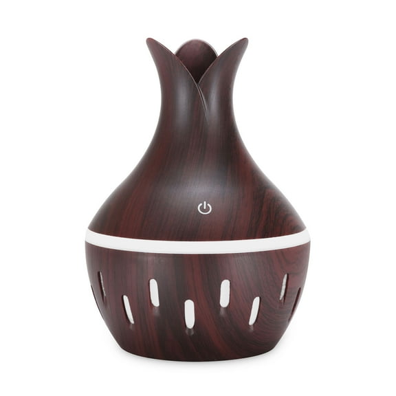 kayannuo 300ml LED Essential Oil Diffuser Humidifier Aromatherapy Wood Grain Vase Aroma