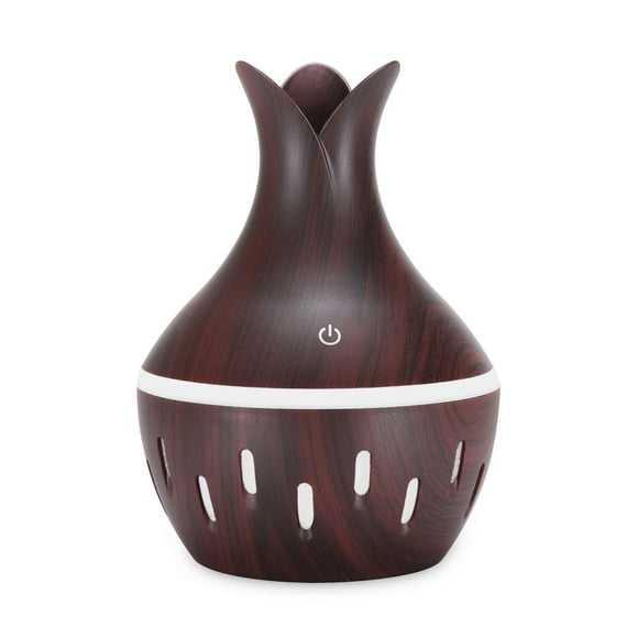 NARABB Diffuseur d'Huile à DEL 300 ml Humidificateur Aromathérapie Vase Grain de Bois Arôme Machine d'Aromathérapie Humidificateur
