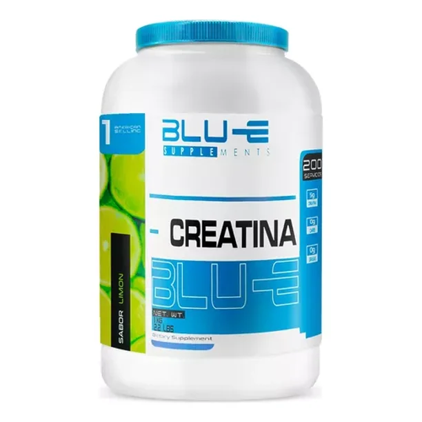Creatina Monohidratada Blu-e 1 Kg Para 200 Servicios Sabor Limon