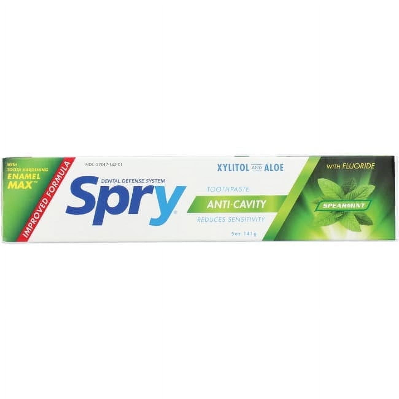 Spry Xylitol Adult Toothpaste 5oz with Fluoride Spearmint Flavor 1 pack