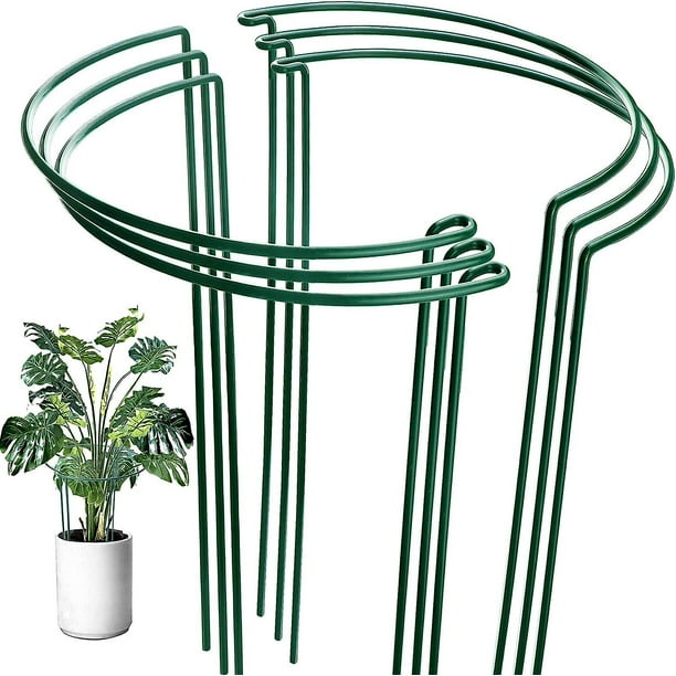Paquete de 6 estacas para plantas de soporte para plantas, soportes de plantas de metal para el jardín, jaula para plantas, anillo de soporte para plantas, estaca de soporte para plantas para tom