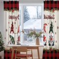 thumbnail image 3 of Christmas Gnomes Sheer Curtains 84 Inches Long, Red Black Plaid Xmas Tree Snowflake Burlap Light Filtering Window Curtains for Living Room, Rod Pocket Voile Sheer Curtain Drapes, 52"Wx84"L, 2 Panels, 3 of 9