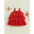 thumbnail image 4 of ZINTAOZT Kids Girl Layerd Tulle Dress Sleeveless Heart Star Sequin Dress Toddler Girl Valentine Princess A-Line Dress, 4 of 8