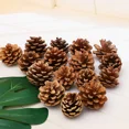 thumbnail image 4 of 6/9pcs Christmas Tree Pendant Artificial Pinecone with Snow Primary Pine Cones 4/6cm Xmas New Year Wreath Hanging Decoration, 4 of 5