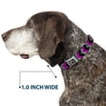 thumbnail image 6 of Buckle-Down Pet Collar, Dog Collar Metal Seatbelt Buckle, Chevron Purple Black Gray, 15 to 24 Inches 1.0 Inch Wide, 6 of 8
