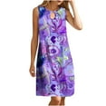 thumbnail image 2 of pstuiky Robes d'Été pour Femmes, Robe de Plage Sans Manches à Col Rond Dégradé Teinture sur Nœuds en Liquidation, 2 of 9