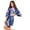 Dark Blue, variant on Women Fashion Sleepwear Peacock And Blossom Soft Bathrobe V Neck Satin Short Robe for Wedding Party S-2XL