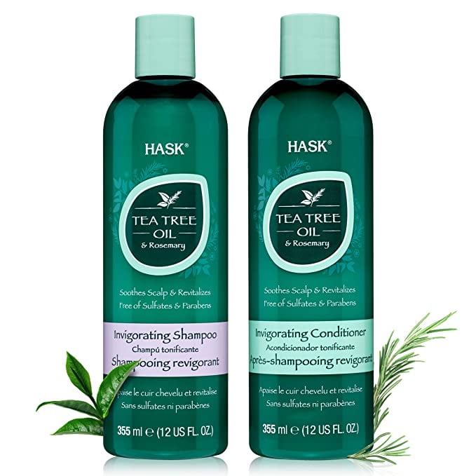 HASK TEA TREE OIL & ROSEMARY Shampoo and Conditioner Set Soothing and Restoring Scalp Care