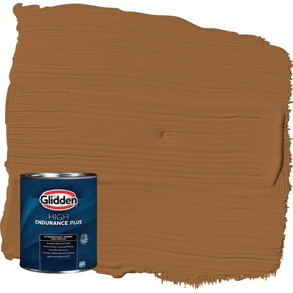 Glidden HEP Ginger / Orange Satin Exterior Paint with Primer, 1 Quart