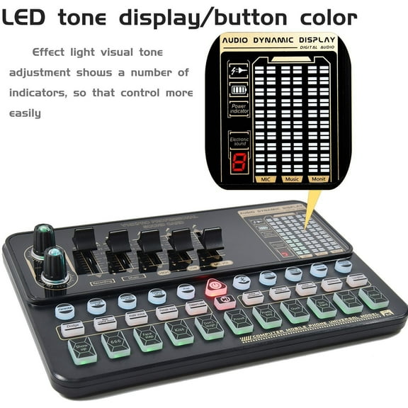 V10 Sound Card Live Sound Card Mobile Phone Karaoke Computer Live Broadcast Tik Tok Equipment